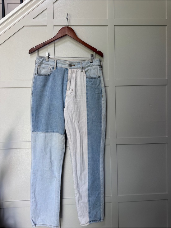PacSun Denim - PacSun Two-Tone Light Blue & Cream Patchwork Jeans